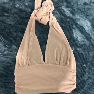 Women's Halter Neck Top - Cream